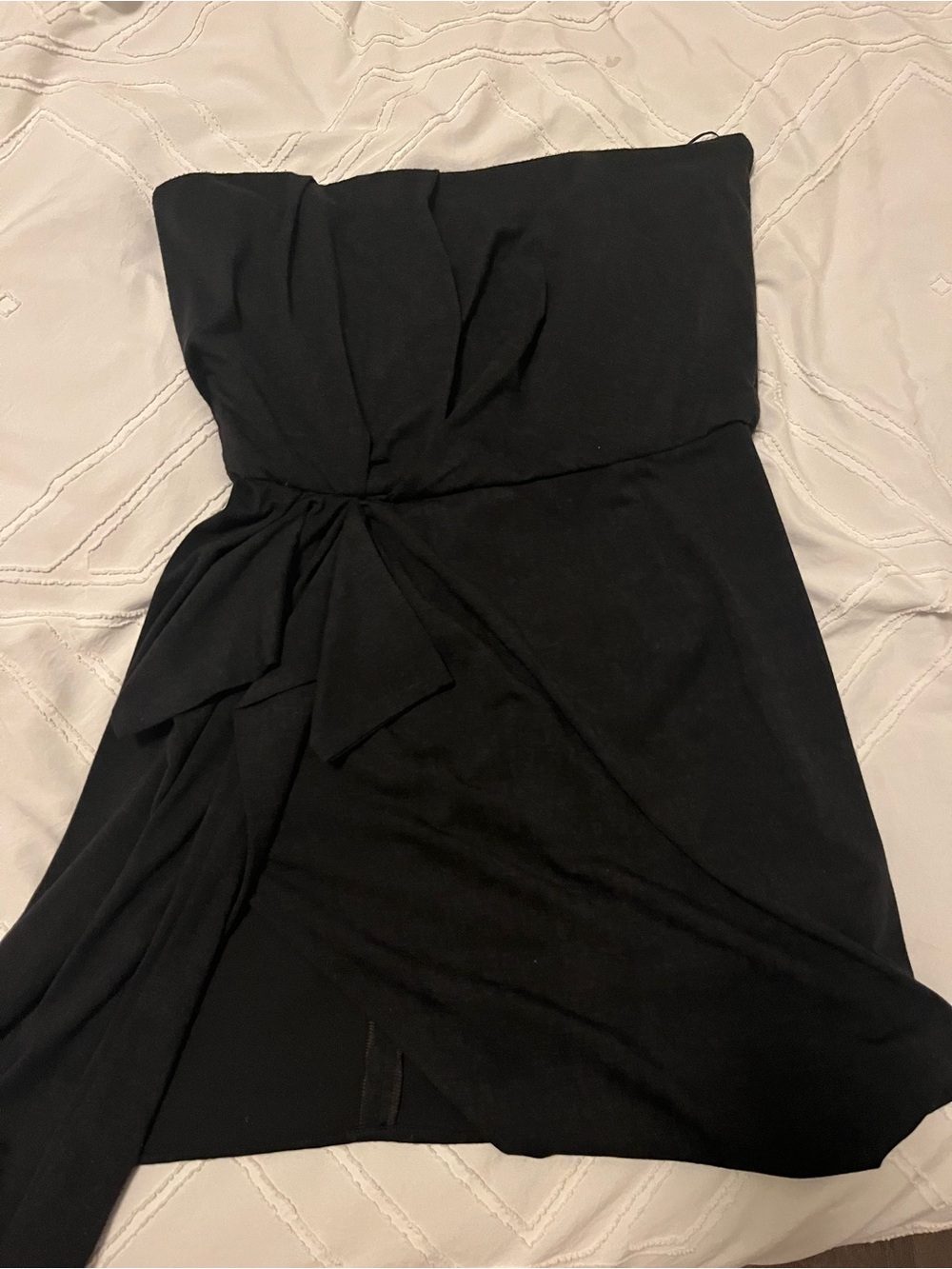 Strapless Black Tie-Accent Women’s Dress